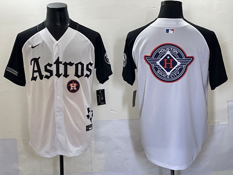 Men 2025 Houston Astros Blank White Black Five generations Joint Name Nike MLB Jersey style 36